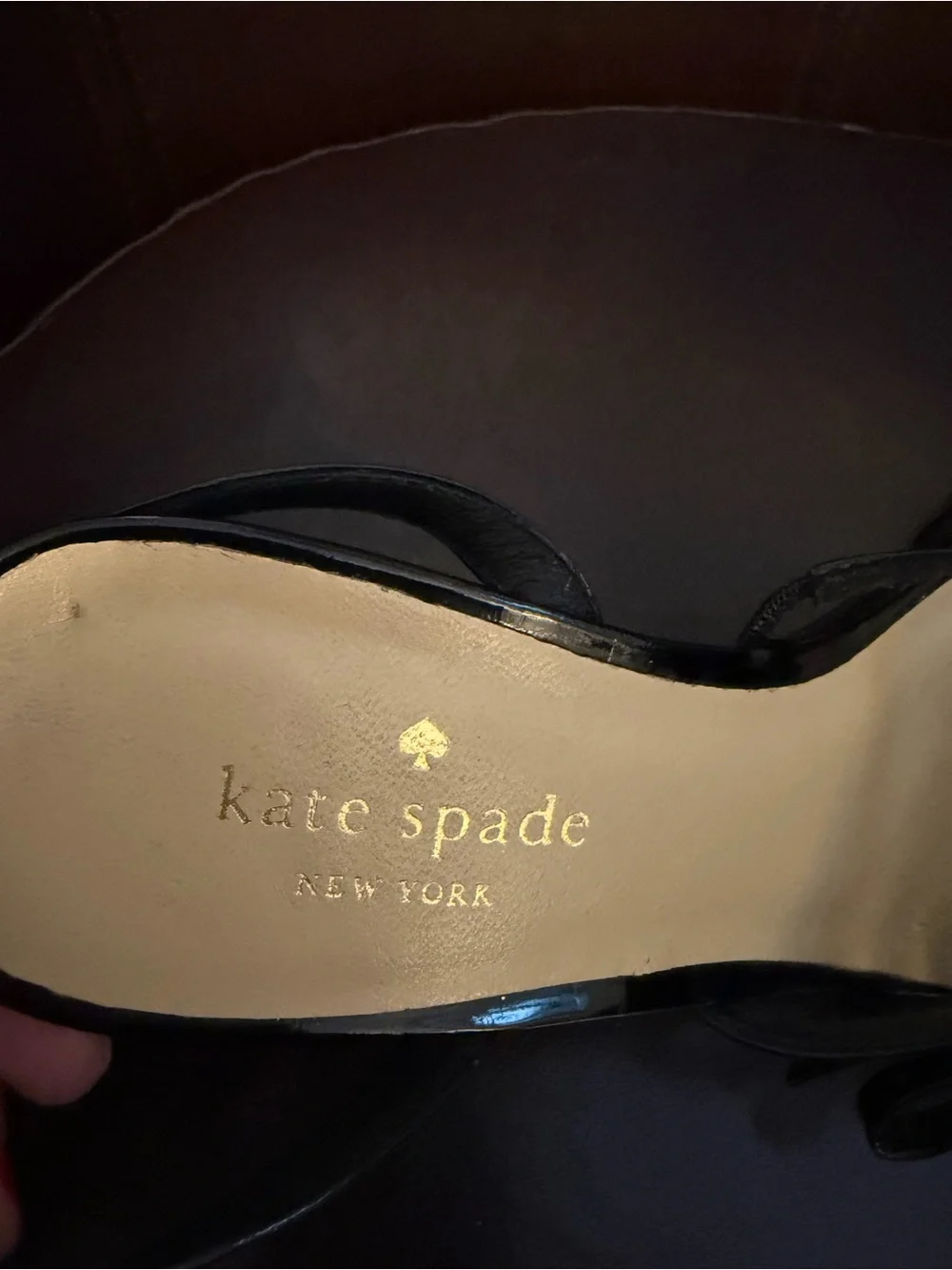 kate spade Black Patent Strappy Bow Heels shoes women’s size 8
